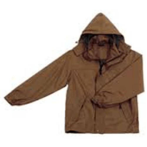 Brown Hooded water resistant Jackets