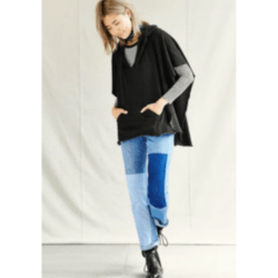 Urban Renewal Black Recycled Hooded Poncho’s