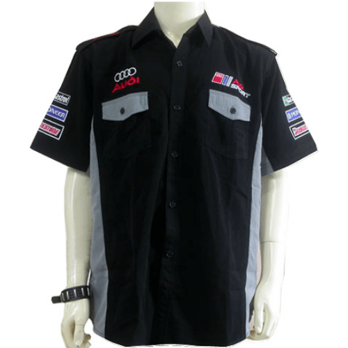 Two tone black and grey pit shirt-Audi Race Shirt