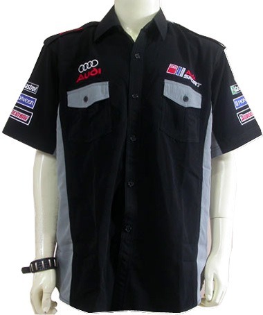 Two tone black and grey pit shirt-Audi Race Shirt - Image 2
